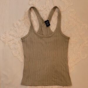 GAP Women's Tan Ribbed Tank Top